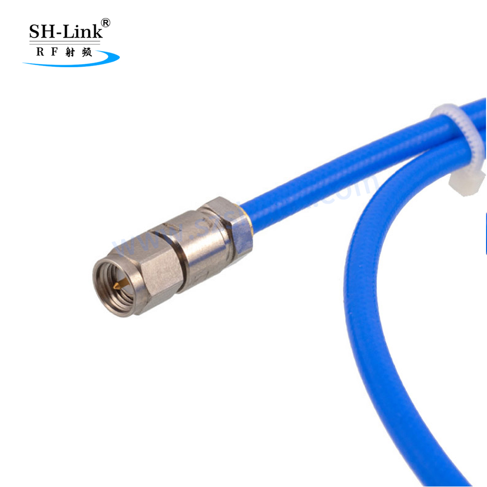 RF low loss coaxial cable stainless steel SMA male to SMA Male 18G high frequency test feeder cable